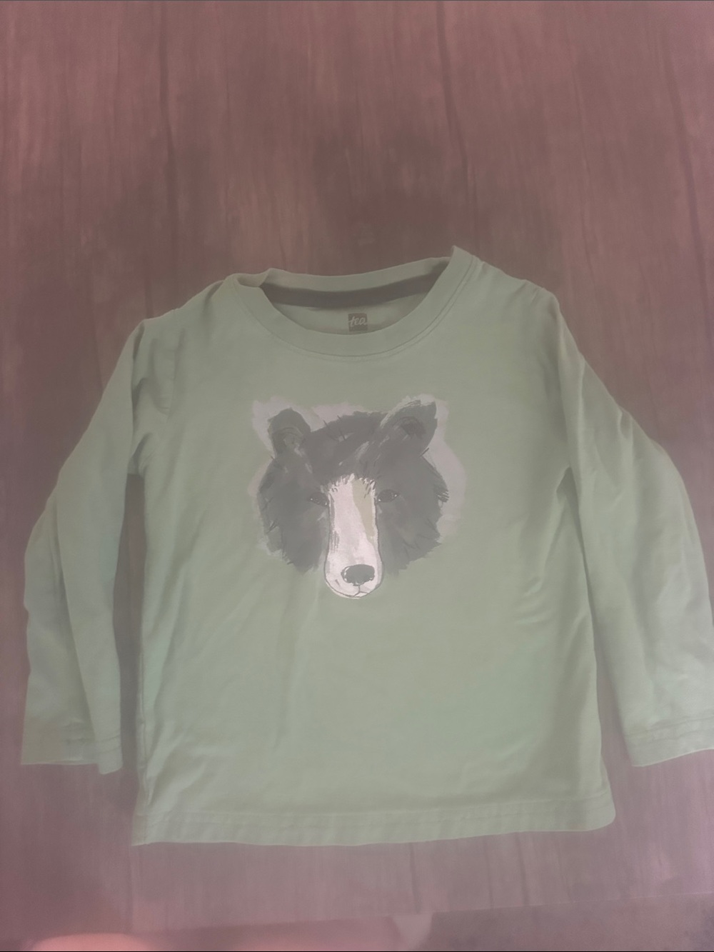 Tea Collection Sage Green Long-Sleeve Tee with Bear Graphic